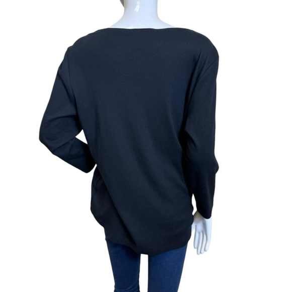 Women's Karen Scott Black Long Sleeve T-Shirt Size L - Picture 2 of 5